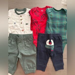 Carter's Kids Matching Set - Red, Green, Navy, Cream